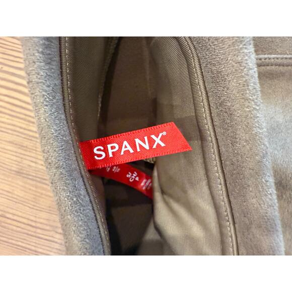 Spanx Faux Suede Leggings Camel XS‎ Elastic Waist - Picture 4 of 7
